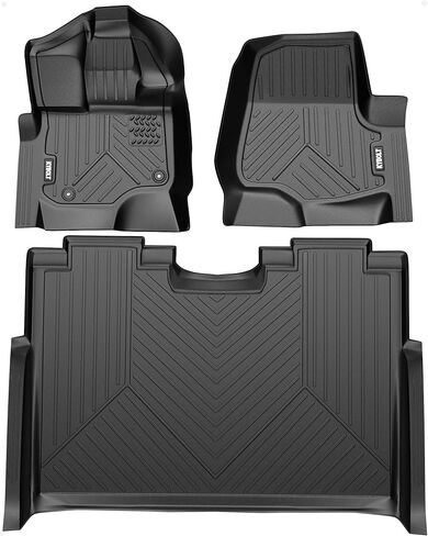 KYBOLT TPE Floor Mats Compatible with 2015-2024 Ford F150/F150 Lighting Supercrew/Crew Cab(First Row Bucket Seats Only),Not Fit Rear Seat with Under-Seat Fold Flat Storage in Kuwait