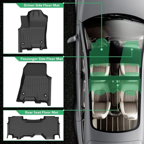 Floor Mats for Ram 1500 Quad Cab Bench 2025, TPE All Weather Protection Floor Liners 1st & 2nd Row, Dodge Ram 1500 Quad Cab Bench Floor Mats Accessories in Kuwait