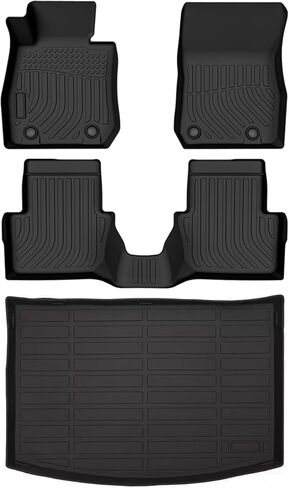 Priprilod 4pc TPE Floor Mats & Trunk Cargo Liner Set, Compatible with Mazda CX-3 2016 2017 2018 2019 2020 2021, Front & 2nd Row Full Set Car Interior Accessories in Kuwait