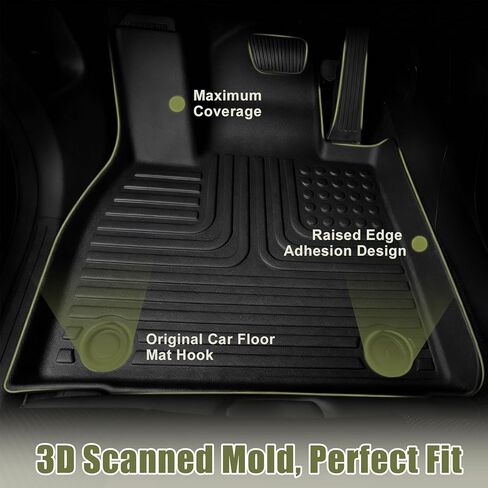 Priprilod 4pc TPE Floor Mats & Trunk Cargo Liner Set, Compatible with Mazda CX-3 2016 2017 2018 2019 2020 2021, Front & 2nd Row Full Set Car Interior Accessories in Kuwait