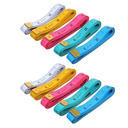10 Pcs Soft Tape Measure for Body Measurements, 5-Color Flexible Measuring Tape for Body, Cinta Metrica para El Cuerpo for Tailoring Sewing and Bodys Measurements in Saudi Arabia