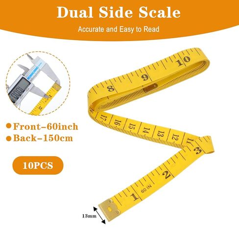 10 Pcs Soft Tape Measure for Body Measurements, 5-Color Flexible Measuring Tape for Body, Cinta Metrica para El Cuerpo for Tailoring Sewing and Bodys Measurements in Saudi Arabia