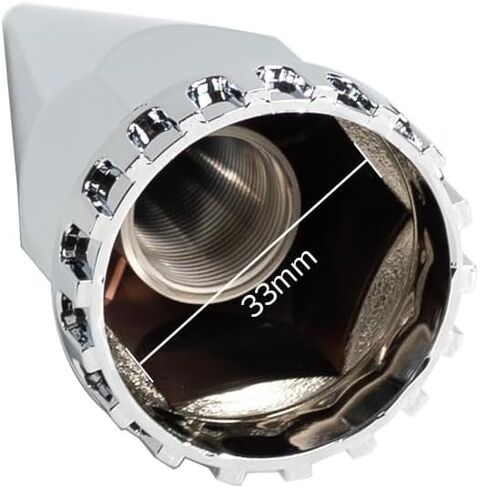 JESONN 20 PCS 33mm Chrome ABS Plastic Pointed Screw on Lug Nut Covers Caps with Flange for Semi Trucks (20) in Saudi Arabia