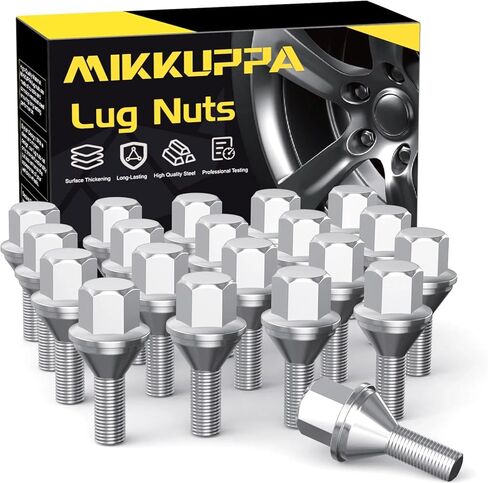 MIKKUPPA M12x1.25 Black OEM Lug Bolts - Replacement for 2015-2022 Jeep Renegade, 2018-2022 Compass, 2014-2022 Cherokee Aluminum Factory Wheels, 20PCS 28mm Shank,19mm Hex Stock Stud in Kuwait