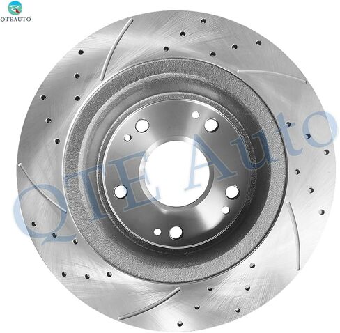 PM Auto Set of 4 Front 300mm-Rear 282mm Drilled Slotted Disc Brake Rotors Compatible With 2009-2014 Acura TSX in Kuwait