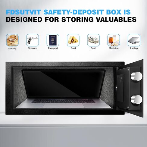 1.8 Cu Ft Safe Box for Home - Steel Lock Box for Office & Home Security, Digital Electronic Keypad, Alarm System & Removable Shelf, Safety Box for Documents Money Jewelry in Saudi Arabia
