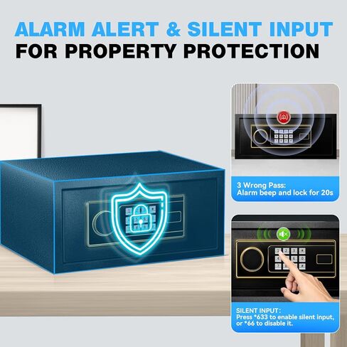 1.8 Cu Ft Safe Box for Home - Steel Lock Box for Office & Home Security, Digital Electronic Keypad, Alarm System & Removable Shelf, Safety Box for Documents Money Jewelry in Saudi Arabia