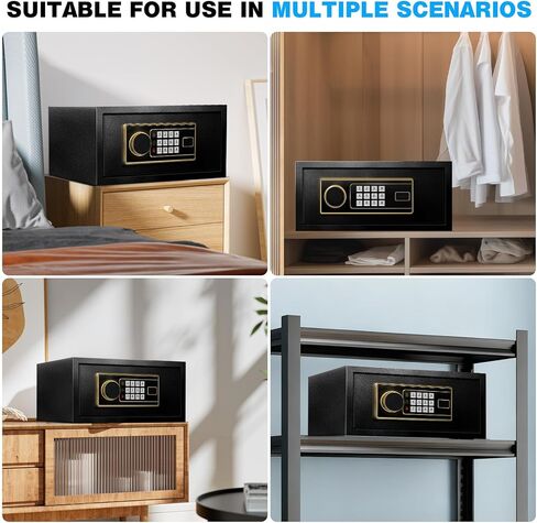 1.8 Cu Ft Safe Box for Home - Steel Lock Box for Office & Home Security, Digital Electronic Keypad, Alarm System & Removable Shelf, Safety Box for Documents Money Jewelry in Saudi Arabia