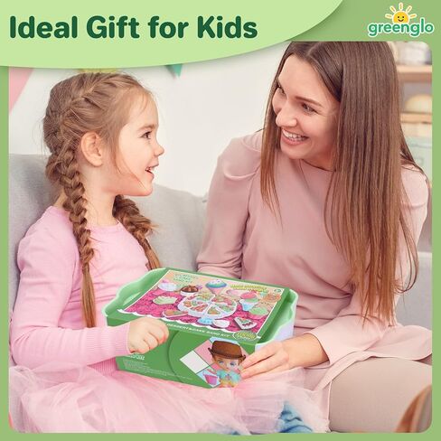 greenglo Kids Sensory Sand Playset - 2.2 LBS Colored Sand (1* Soft Magic, 3* Firm Modeling) with 23 Cake & Dessert Molds w Sensory Bin, Educational Sand Kit for Toddlers & Kids Ages 3-8 in Saudi Arabia