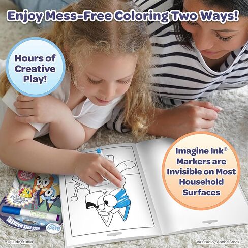 مجموعة كتب التلوين الرسمية من Bendon Bluey Imagine Ink، عبوتين مع أقلام تحديد خالية من الفوضى، 16 صفحة، 6 علامات حبر سحرية، حقيبة تخزين مدمجة، هدية سفر للأطفال من سن 3 سنوات فما فوق in Kuwait