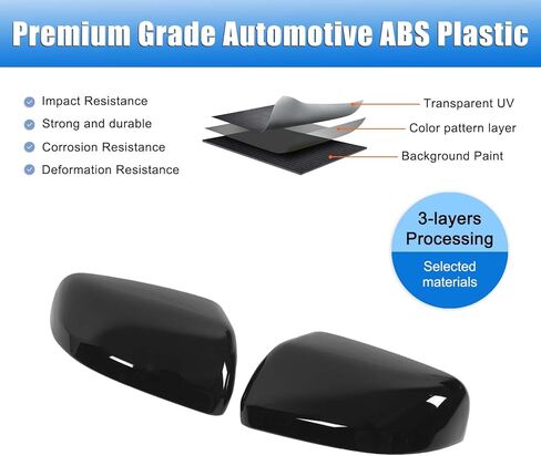 Side Door Mirror Cover Compatible with Honda Pilot 2023-2026/ Honda Passport 2026 Accessories, Car Outside Rear View Mirror Housing Protector Cover Cap Trim ABS 2PCS (Glossy Black) in Kuwait