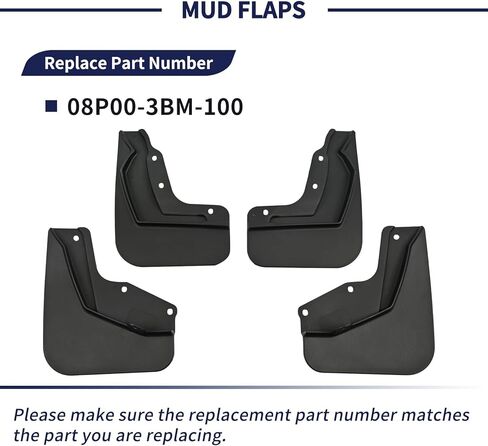 4PCS Mud Flaps Splash Guards Mudflaps Fit for Honda Passport 2026 Durable Mud Guards with Screws, No-Drill Installation, 2026 Honda Passport Accessories Replace 08P00-3BM-100 in Kuwait