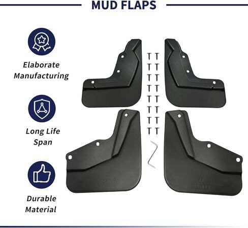 4PCS Mud Flaps Splash Guards Mudflaps Fit for Honda Passport 2026 Durable Mud Guards with Screws, No-Drill Installation, 2026 Honda Passport Accessories Replace 08P00-3BM-100 in Kuwait