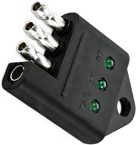 4 Pin Trailer Wiring Tester, 4 Way Straight Flat Trailer Circuit Tester Connector with LED Indicators, Car Light Test Accessories for Brake Turn Tail Lights Trouble Shooter(1PC) in Saudi Arabia