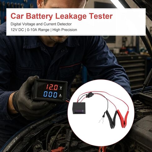Automotive Battery Drain Tester, Car Alternator Relay Tester with Digital Voltage Display & Clips 12V Auto Leakage Detector to Detect Hidden Drain Issues on Cars Trucks SUV Tools in Kuwait