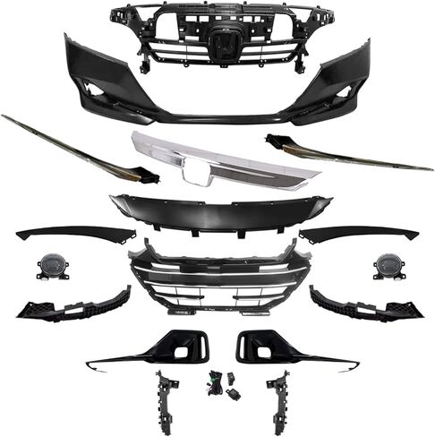 Front Bumper Cover Set Compatible With 2021-2022 Hon-da Accord EX, LX, Sport, Touring Sedan,With Grille & Fog Lights HO2592147, HO2593147, HO1039159, HO1038159, HO1042143, HO1043143, HO1000329 in Kuwait