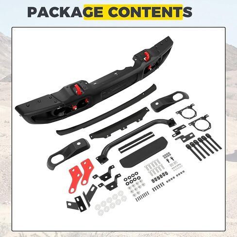 المصد الأمامي KUAFU متوافق مع طراز 2007-2018 Wrangler JK Rubicon للذكرى العاشرة من الفولاذ المطلي بمسحوق أسود in Kuwait