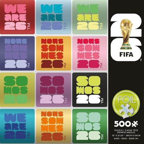FIFA - World Cup 500 Piece Foil Accent Jigsaw Puzzle by Buffalo Games - Precision Cut Perfect Snap Pieces - Relaxing Screen-Free Time with Friends and Family in Kuwait
