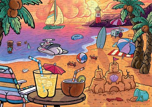 Ceaco - Sunny Day Buns by Brian Cook - 300 Piece Jigsaw Puzzle ​Colorful Puzzle for Adults – Precision-Cut Pieces, Beautiful Artwork, and Hours of Relaxing Fun in Kuwait