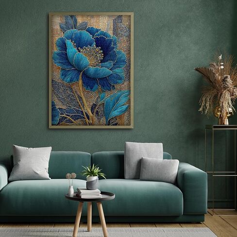 Blue Flower Puzzles for Adults 1000 Pieces, Beautiful Vintage Elegant Floral Jigsaw Puzzles, Diamond Aesthetic Art Plant Theme Puzzle Challenge for Adults Artistic in Kuwait