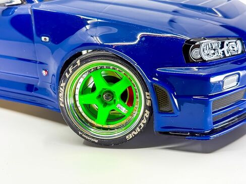 Drift Element 1/10 RC Car Drift Rims Wheels, 2PCS Set, 5-Spoke, Adjustable Offset, Fits Yokomo YD MD RD, MST RMX, Reve D RDX, Redcat RDS, HPI, Tamiya TT & More (Black w/Chrome Lip) in Saudi Arabia