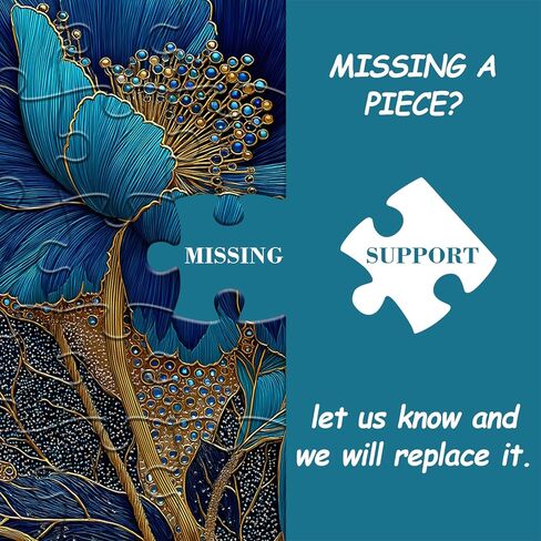 Blue Flower Puzzles for Adults 1000 Pieces, Beautiful Vintage Elegant Floral Jigsaw Puzzles, Diamond Aesthetic Art Plant Theme Puzzle Challenge for Adults Artistic in Kuwait