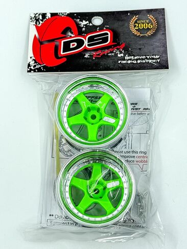 Drift Element 1/10 RC Car Drift Rims Wheels, 2PCS Set, 5-Spoke, Adjustable Offset, Fits Yokomo YD MD RD, MST RMX, Reve D RDX, Redcat RDS, HPI, Tamiya TT & More (Black w/Chrome Lip) in Saudi Arabia