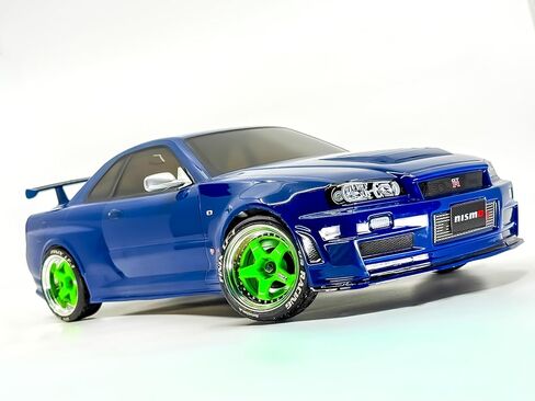 Drift Element 1/10 RC Car Drift Rims Wheels, 2PCS Set, 5-Spoke, Adjustable Offset, Fits Yokomo YD MD RD, MST RMX, Reve D RDX, Redcat RDS, HPI, Tamiya TT & More (Black w/Chrome Lip) in Saudi Arabia