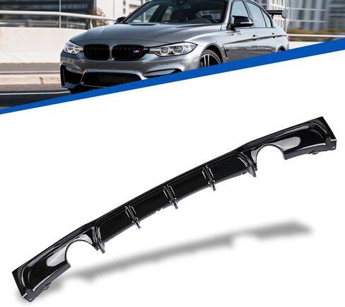 Gloss Black Rear Diffuser FIT 2012–2018 BMW 3 Series F30/F31 330i 335i 340i M Sport – M-Tech Single Muffler Dual Out Bumper Lower Lip – Exterior Styling Upgrade in Saudi Arabia