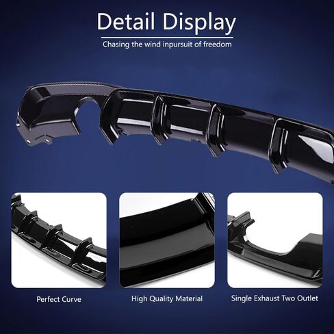 Gloss Black Rear Diffuser FIT 2012–2018 BMW 3 Series F30/F31 330i 335i 340i M Sport – M-Tech Single Muffler Dual Out Bumper Lower Lip – Exterior Styling Upgrade in Saudi Arabia