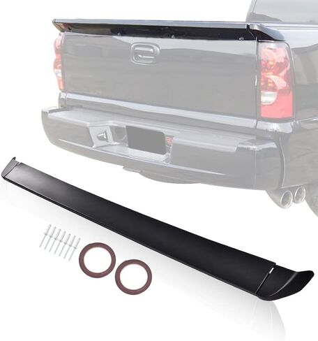 G-PLUS Tailgate Spoiler Molding Cap Compatible with Chevy Silverado 1500 Intimidator/GMC Sierra 1500 Pick Up Truck 1999-2006 Rear Tail Wing Spoiler (Only Fit Fleetside Models. Not Fit Stepside Model) in Kuwait
