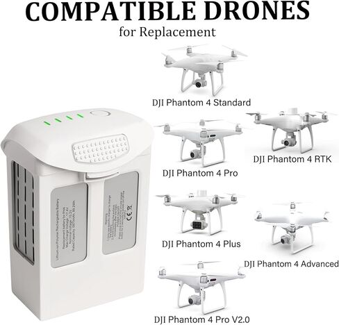 بطارية فانتوم 4، بطارية 5870 مللي أمبير-15.2 فولت بديلة لبطارية الطيران بدون طيار DJI Phantom 4 Standard/Pro/RTK/Advanced/Pro v2.0 in Kuwait