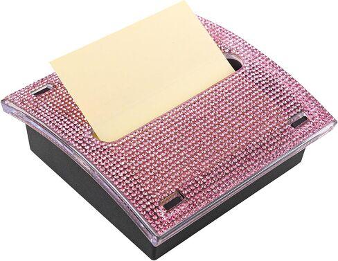 Framendino, Bling Self Sticky Note Holder 3 x 3 Inch Crystal Post It Notes Dispenser for Office Home Desk Accessories (Purple) in Kuwait