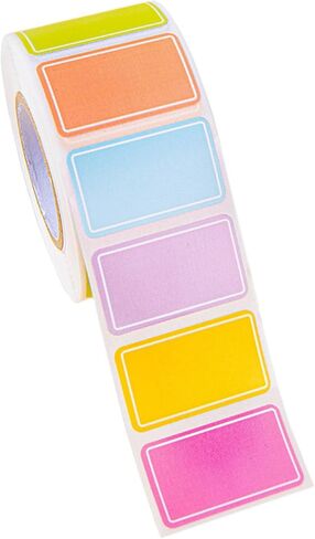 1 Roll 500 Stickers Waterproof Colorful Name Tag Notes for Office School Home 1x0.6 Inches in Kuwait