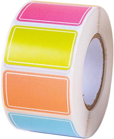 1 Roll 500 Stickers Waterproof Colorful Name Tag Notes for Office School Home 1x0.6 Inches in Kuwait
