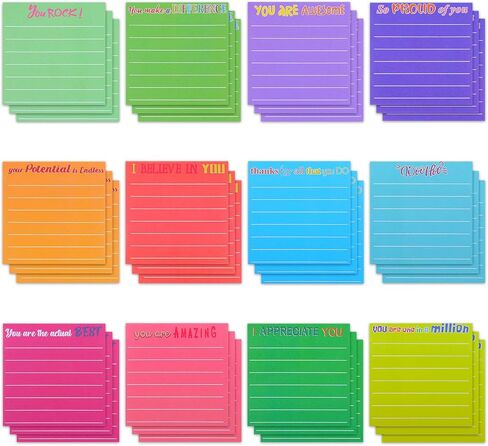 36 Pcs Inspirational Sticky Notes 3 x 3'' Employee Appreciation Gifts Bulk Lined Motivational Note Pads Thank You Gifts for Teacher Nurse Coworker Office(Appreciation) in Saudi Arabia