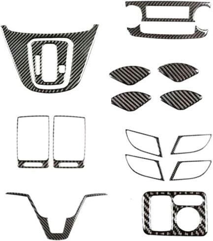 16 Pcs Carbon Fiber Interior Trim Kit for Honda CR-V 2007-2011, Full Set Car Dashboard Cover with Self-Adhesive Tape, Black in Saudi Arabia