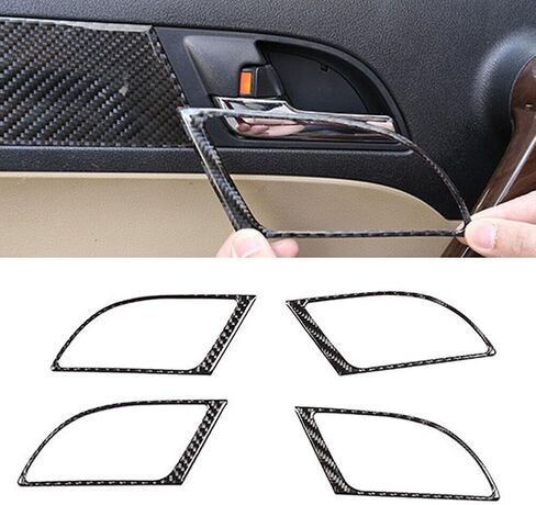 16 Pcs Carbon Fiber Interior Trim Kit for Honda CR-V 2007-2011, Full Set Car Dashboard Cover with Self-Adhesive Tape, Black in Saudi Arabia