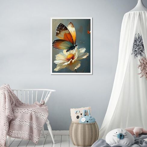 PFFNGPEN Butterfly Diamond Painting Kits for Adults, 5D DIY Flower Diamond Art Kits for Beginners, Full Drill Round Diamond Art for Home Wall Decor,12x16 inch in Saudi Arabia