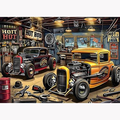 DPDAKIT Car Diamond Painting Kits for Adults, Vehicle Diamond Art Kits for Adults Beginner, 5D DIY Round Full Gem Art Crafts for Home Wall Decor Gift, 16x12 inch in Saudi Arabia