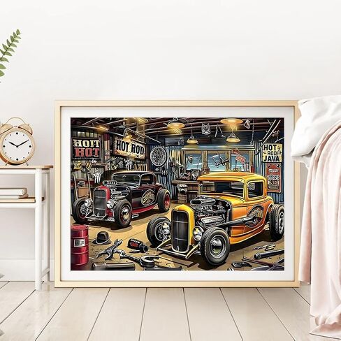 DPDAKIT Car Diamond Painting Kits for Adults, Vehicle Diamond Art Kits for Adults Beginner, 5D DIY Round Full Gem Art Crafts for Home Wall Decor Gift, 16x12 inch in Saudi Arabia