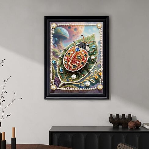 WSLWXSHM Pearl Diamond Painting Kits for Adults Ladybug, 5D Special Shape Diamond Art Kits for Beginners, Crystal Rhinestones Diamond Painting for Home Wall Decoration Gift 12×16inch/30×40cm Insect in Kuwait