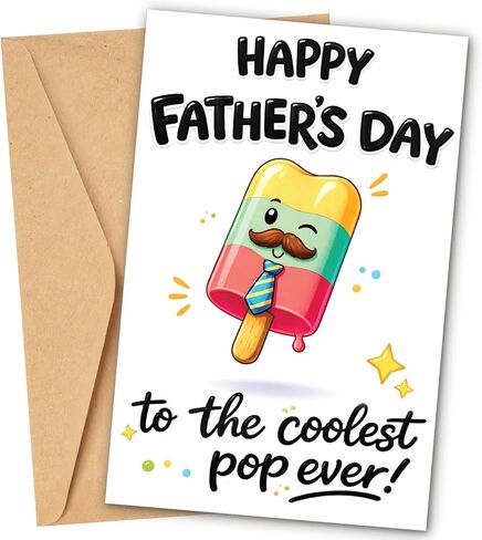 Grandpa Fathers Day Card From Grandkids - Love Pop Fathers Day Card - Pop Pop Gifts From Granddaughter, Grandson - Happy Card With Premium Envelop - You Are The Coolest in Saudi Arabia