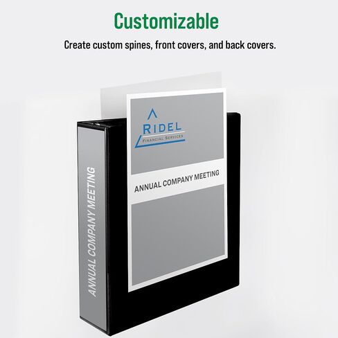 Office Essentials Economy View 3 مجلدات حلقية، 3 حلقات دائرية، 3.5 بوصة عمود فقري، سعة 460 ورقة، مجلدات سوداء (4 عبوات من 03149) in Kuwait