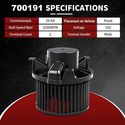 Vetmor® 700191 AC Blower Motor with Fan Fits for 2003 2004 2005 2006 Chevy Silverado 1500 2500 Suburban Avalanche GMC Sierra Yukon Cadillac Escalade HVAC Heater Blower Motor Replaces# 700101, 700191 in Saudi Arabia