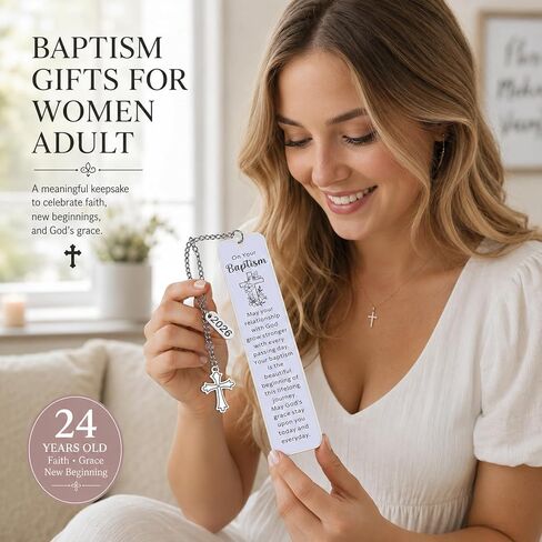 Adult Baptism Gift for Women Men, Catholic Baptism Gifts for Girls Boys, Christening Gifts for Goddaughter Godson Godchild, Bible Bookmarks in Kuwait