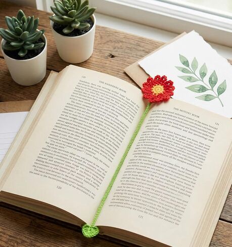 8 Pack Crochet Bookmarks, Colorful Flower Bookmarks for Book Lovers & Teachers (11.8 x 2.2 Inches) in Saudi Arabia