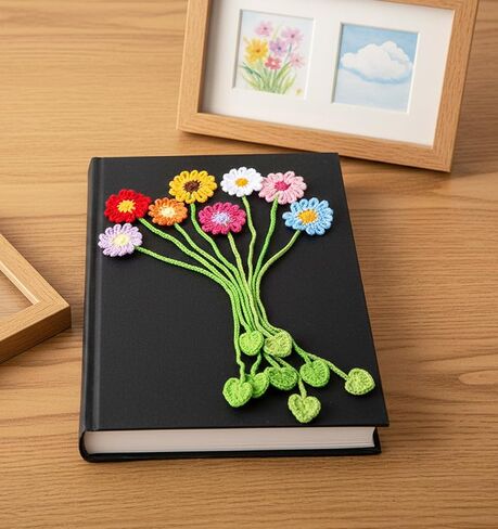 8 Pack Crochet Bookmarks, Colorful Flower Bookmarks for Book Lovers & Teachers (11.8 x 2.2 Inches) in Saudi Arabia