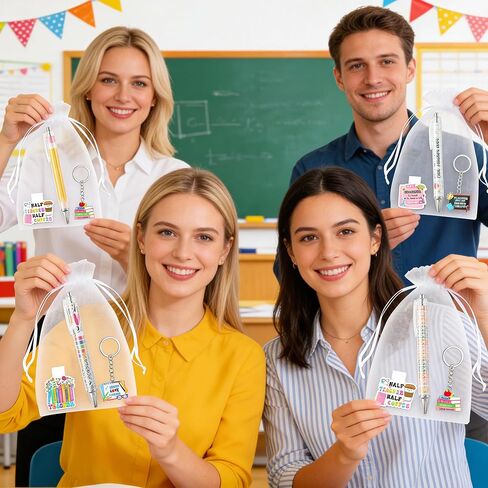 12 Set Funny Teacher Appreciation Gifts for Women Men, Thank You Teacher Bookmark Keychains Ballpoint Pen with Organza Bags, Teach Love Inspire Magnetic Book Mark Page Marker Appreciation Gifts Bulk in Saudi Arabia