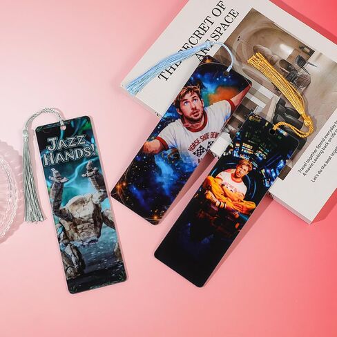 Project Hail Mary Bookmark Set, 3-Pack Novel & Movie IP Merchandise, Ryland Grace & Rocky Jazz Hands Bookmarks with Acrylic Tassels, Sci-Fi Fan Gift for Book Lovers, Students & Andy Weir Fans in Kuwait